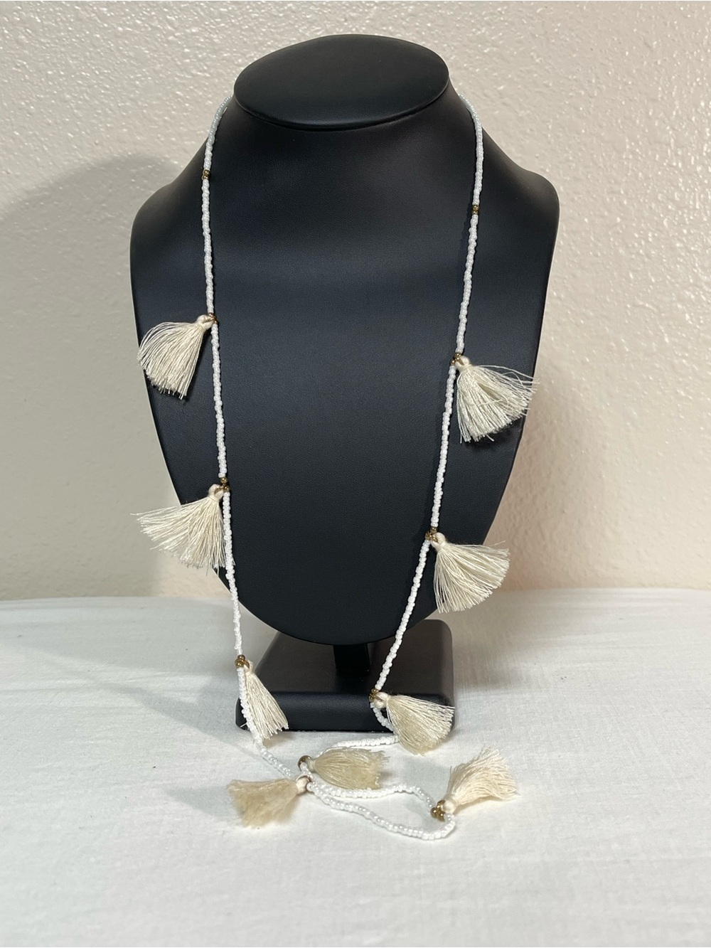 Versano Cream Tassel Beaded Long Necklace - Women Jewelry